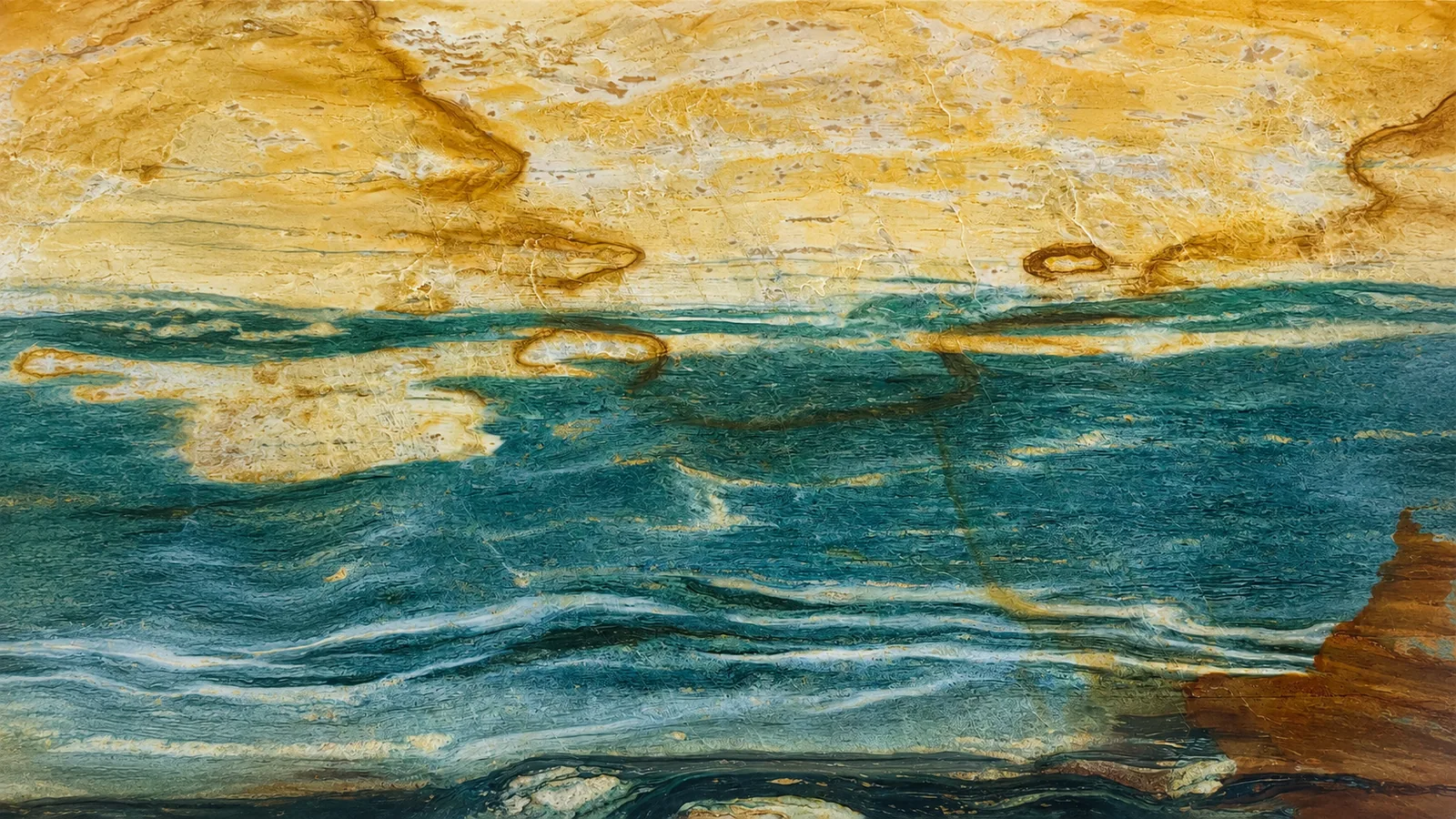 Dunhuang Mural Blue Marble Tiles For Wall and countertops thumbnail 4