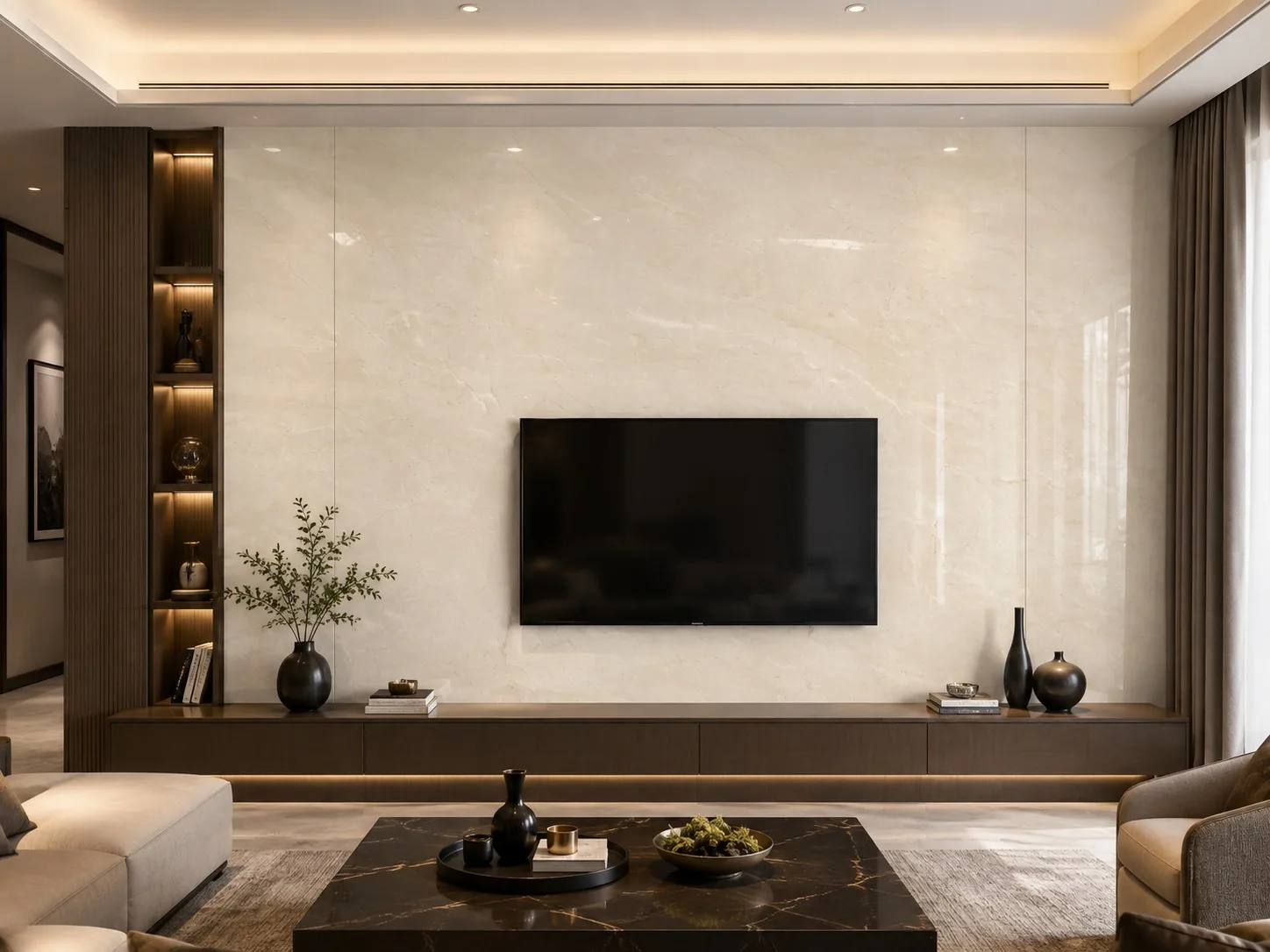 Spanish Crema Marfil Marble beige tiles for wall cladding thumbnail 4