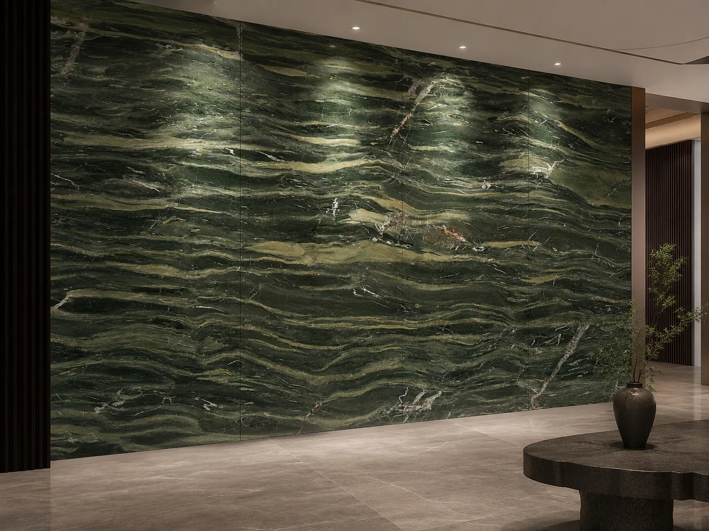 Golden Silk Nanmu Green Marble Tiles Countertops for Kitchen thumbnail 4