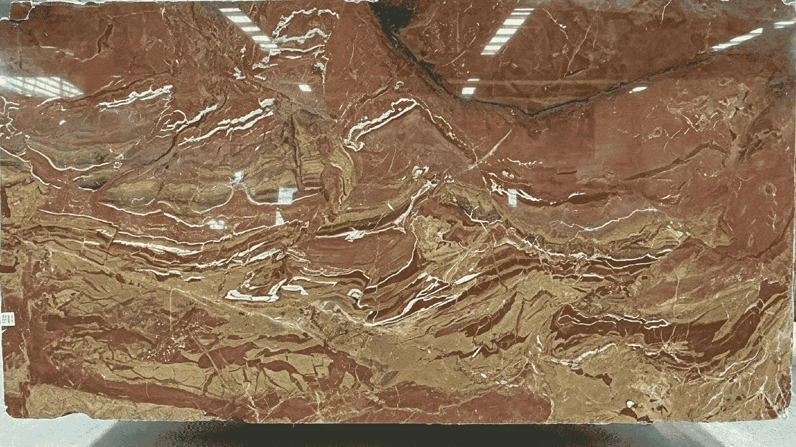 Red China Dunhuang Fresco Red Marble Tiles for Floor Wall Countertop thumbnail 4