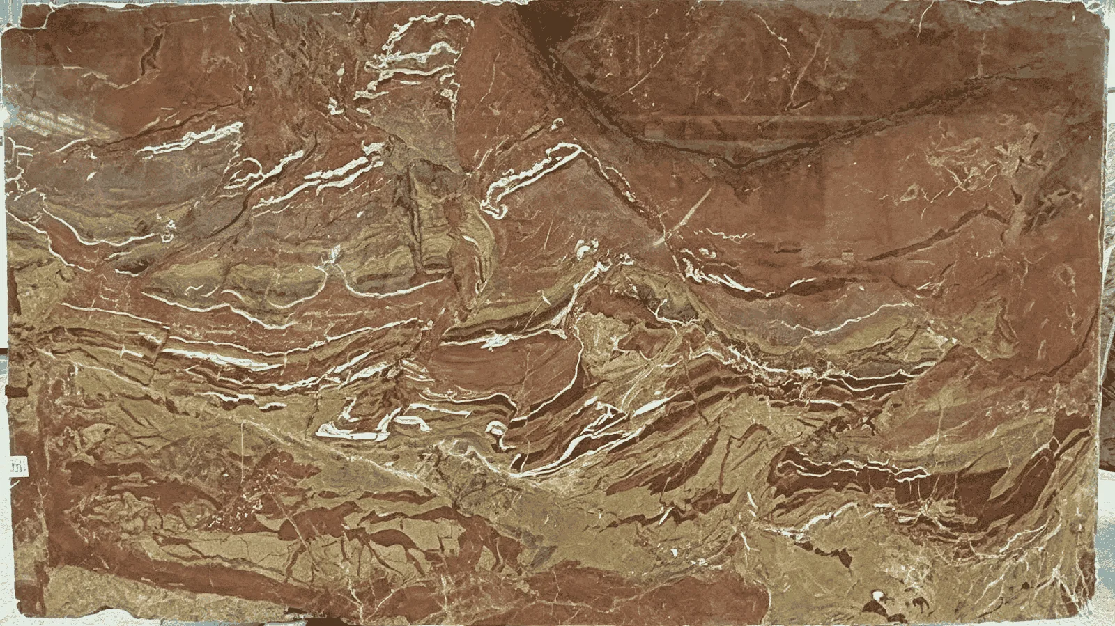 Red China Dunhuang Fresco Red Marble Tiles for Floor Wall Countertop thumbnail 1