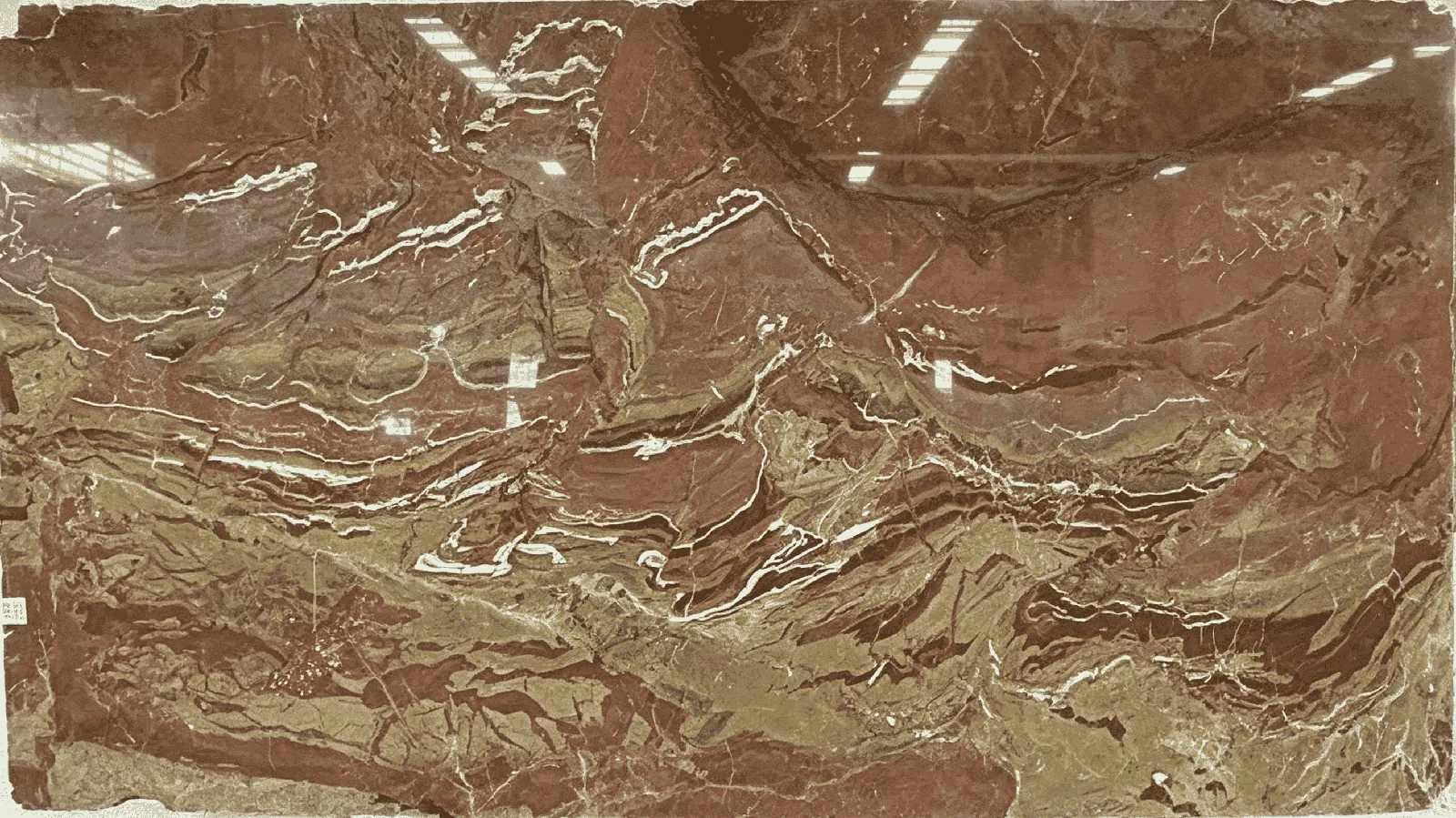 Red China Dunhuang Fresco Red Marble Tiles for Floor Wall Countertop thumbnail 3