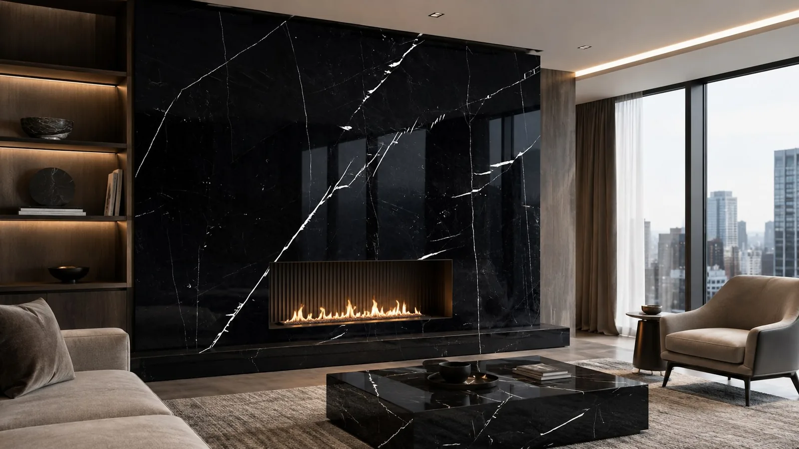 Black Marble Big tiles for wall cladding thumbnail 3