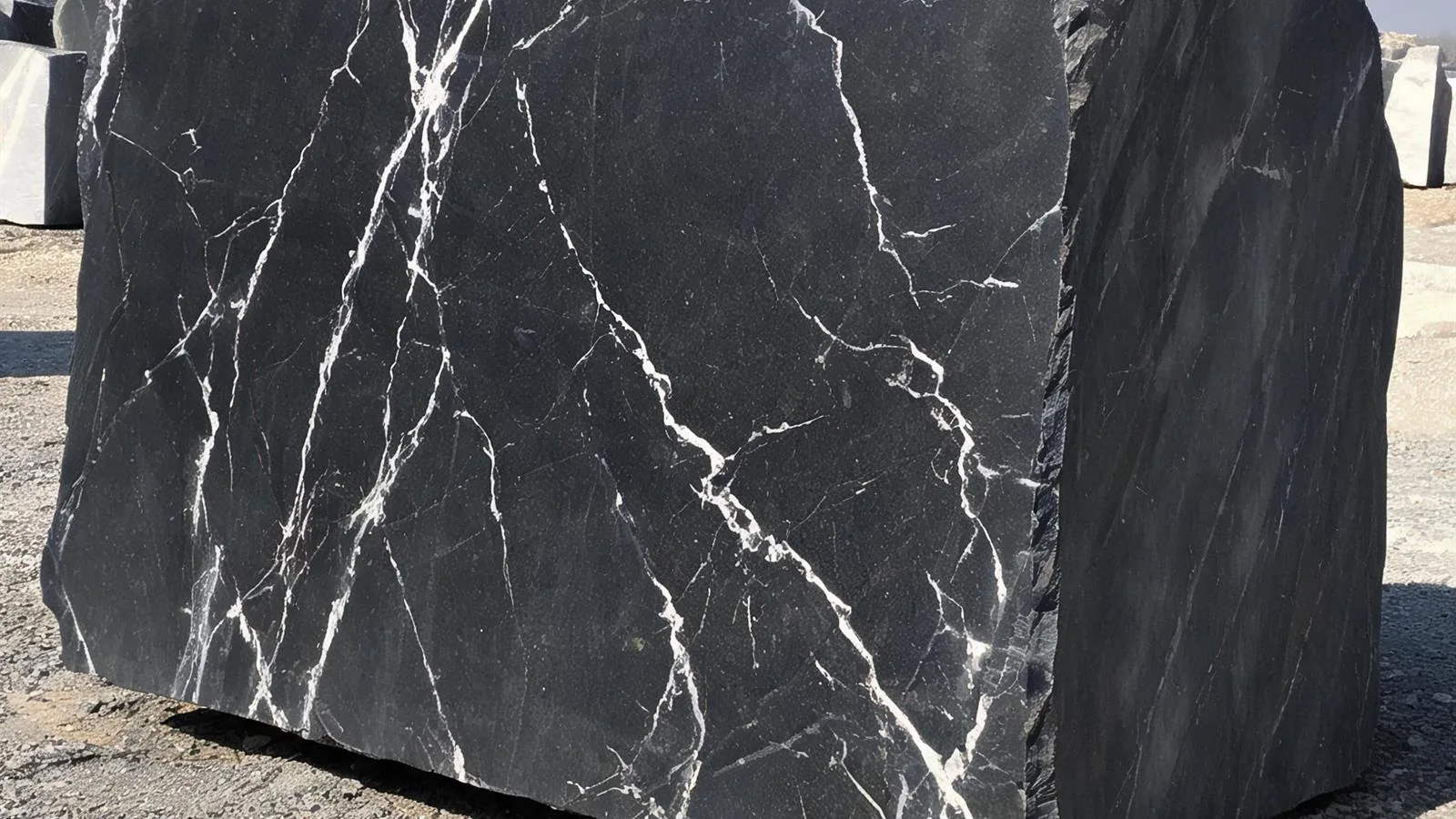 Nero Marquina Noir Khenifra Marble Blocks for Quarry Projects thumbnail 1