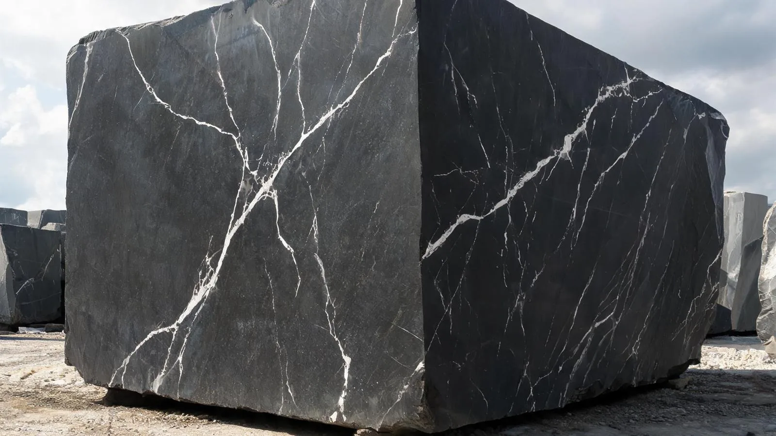 Nero Marquina Noir Khenifra Marble Blocks for Quarry Projects thumbnail 4
