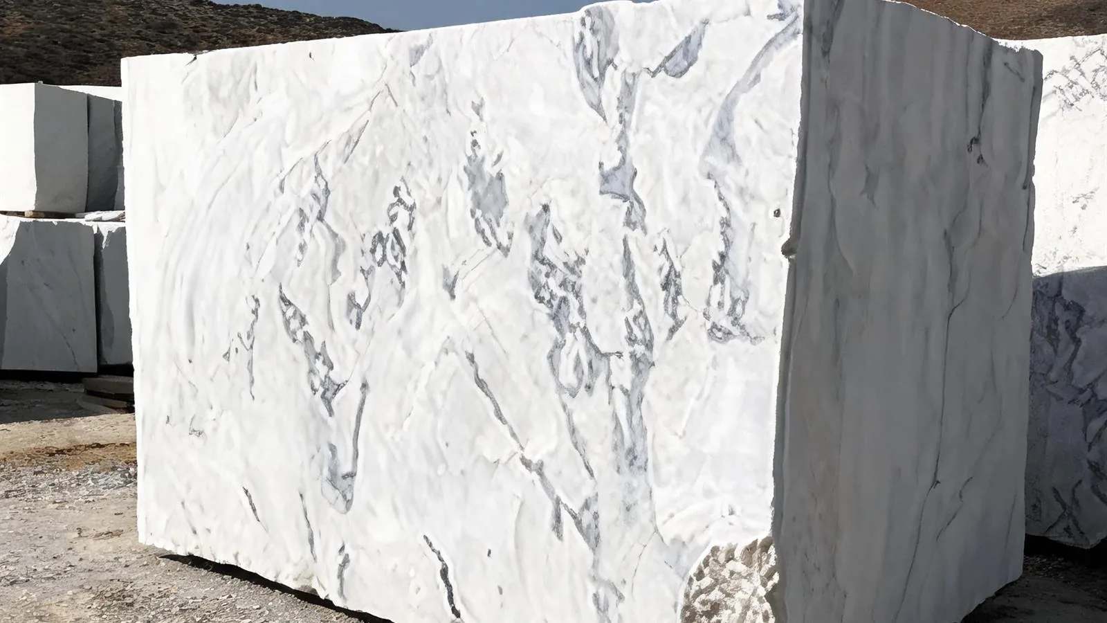 Dover White Marble, White Marble Blocks for Quarry Projects thumbnail 1