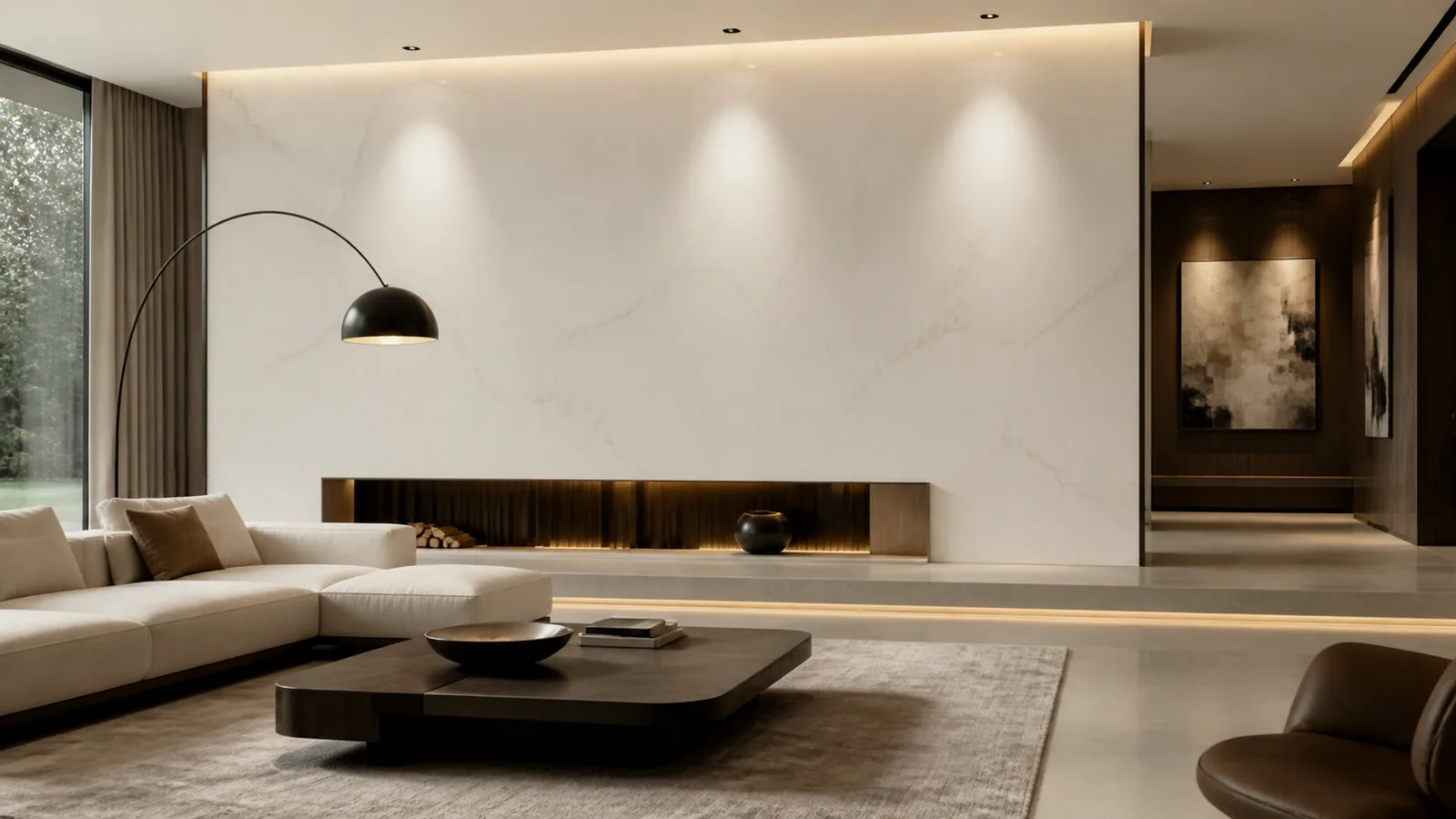 Soft White Mist Vein Recycled Marble Sintered Stone Slabs for Interior Wall Cladding thumbnail 4