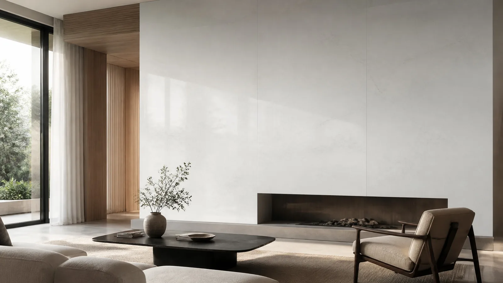 Soft White Mist Vein Recycled Marble Sintered Stone Slabs for Interior Wall Cladding thumbnail 5