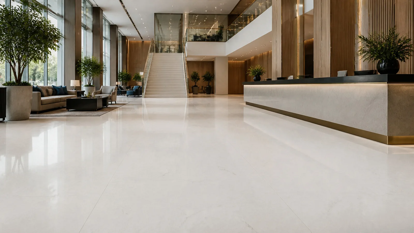 Ivory White Silk Vein Recycled Marble Sintered Stone Slabs for Hotel Lobby Flooring thumbnail 3