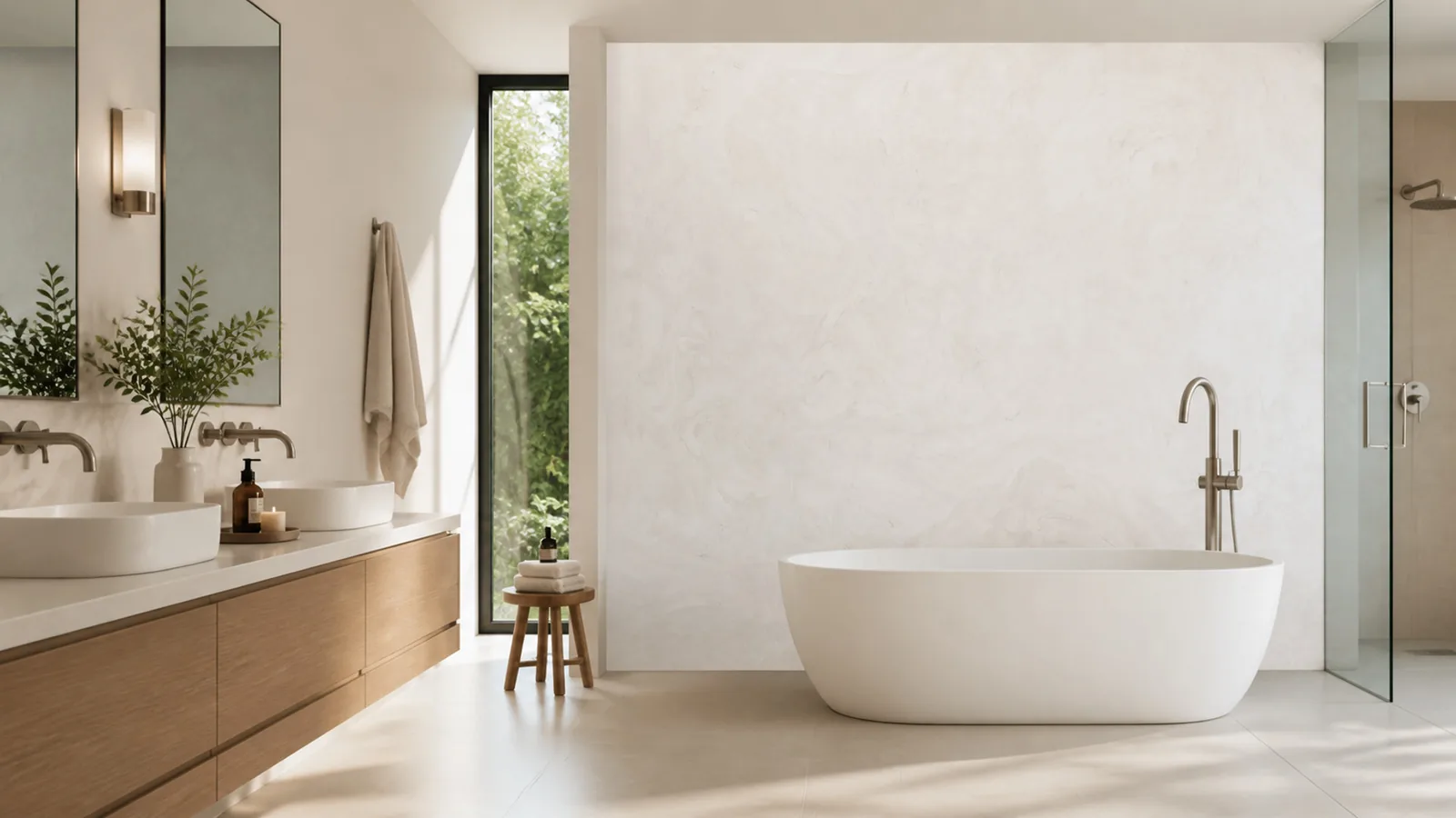 Warm White Wispy Brush Vein Recycled Marble Sintered Stone Slabs for Bathroom Walls thumbnail 3