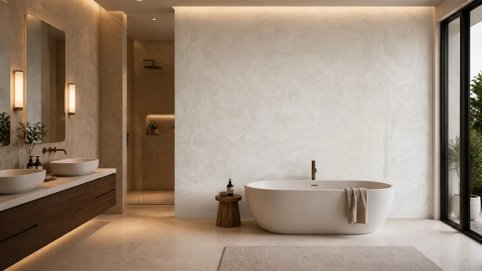 Warm White Wispy Brush Vein Recycled Marble Sintered Stone Slabs for Bathroom Walls thumbnail 4