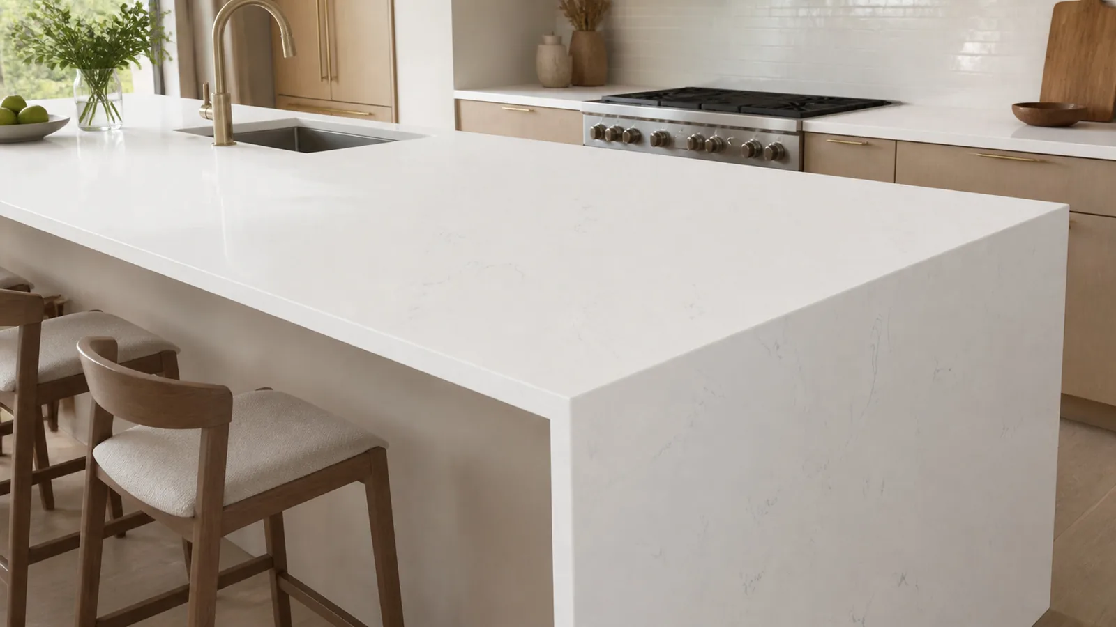 Snow White Fine Gray Vein Recycled Marble Sintered Stone Slabs for Kitchen Countertops thumbnail 3
