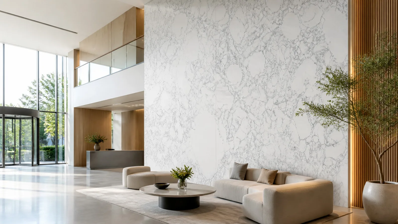 Crystal White Gray Breccia Pattern Recycled Marble Sintered Stone Slabs for Statement Feature Walls thumbnail 3