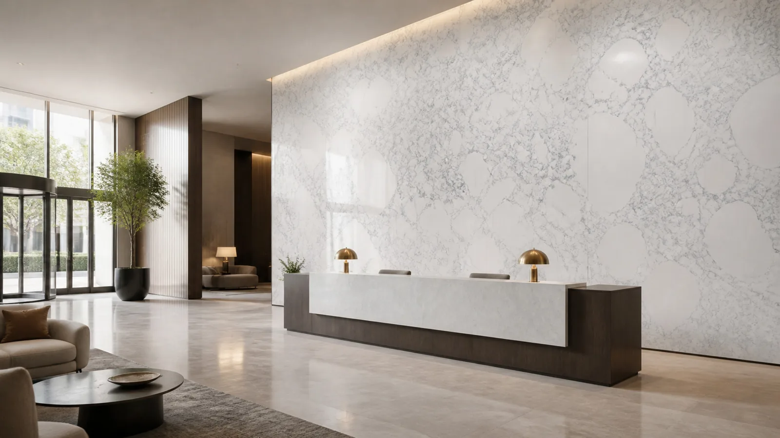 Crystal White Gray Breccia Pattern Recycled Marble Sintered Stone Slabs for Statement Feature Walls thumbnail 5