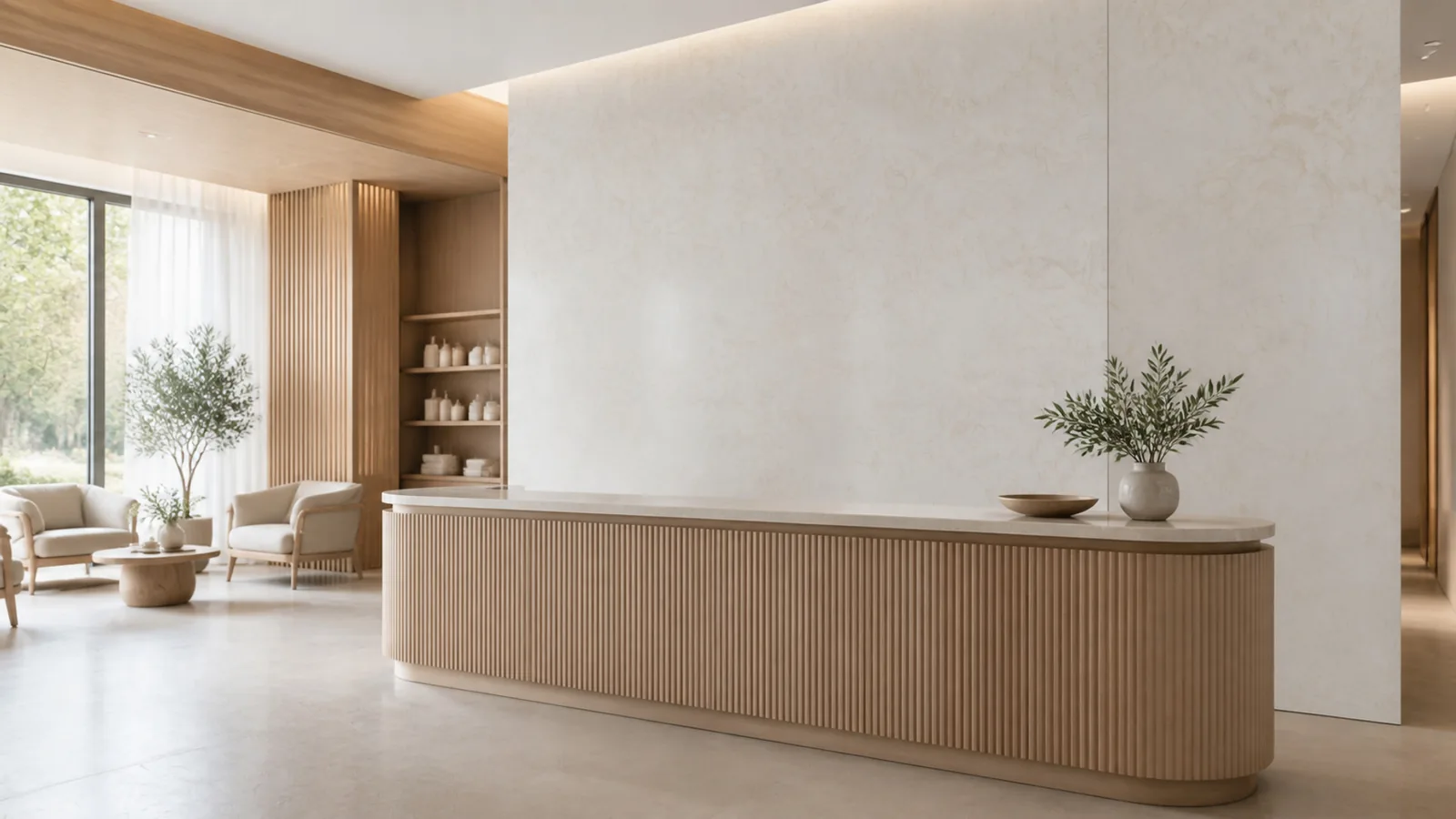 Light Ivory Soft Swirl Vein Recycled Marble Sintered Stone Slabs for Spa Walls thumbnail 3