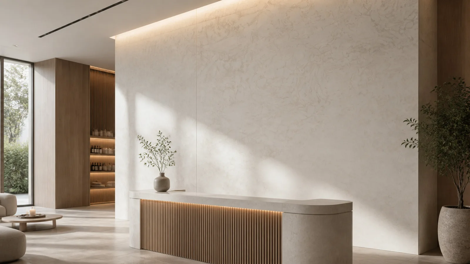Light Ivory Soft Swirl Vein Recycled Marble Sintered Stone Slabs for Spa Walls thumbnail 5