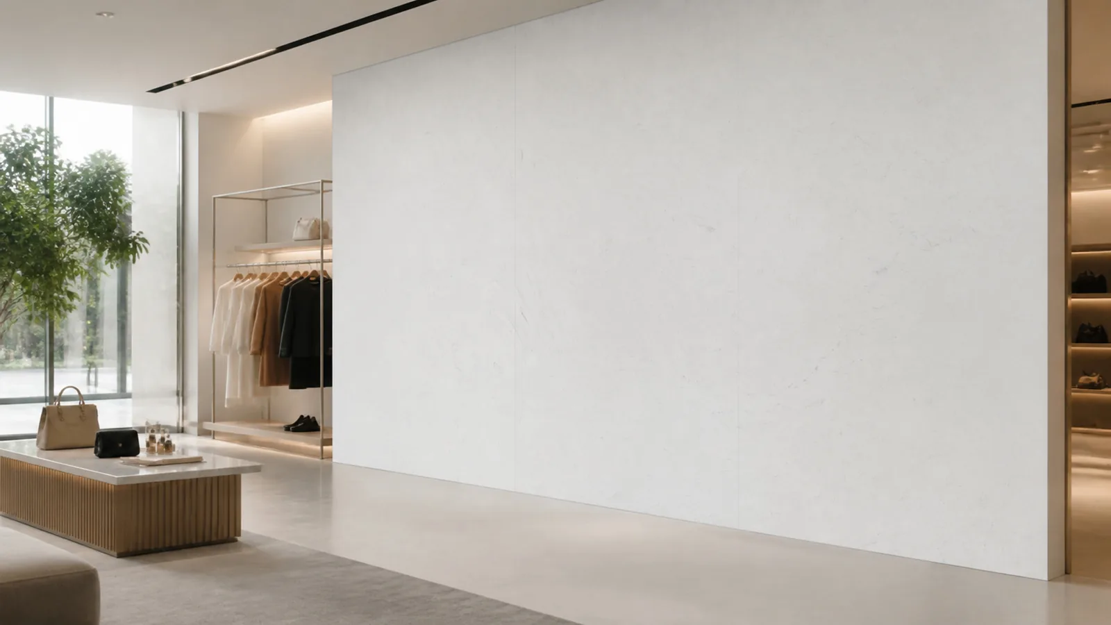Arctic White Subtle Linear Vein Recycled Marble Sintered Stone Slabs for Retail Display Walls thumbnail 3