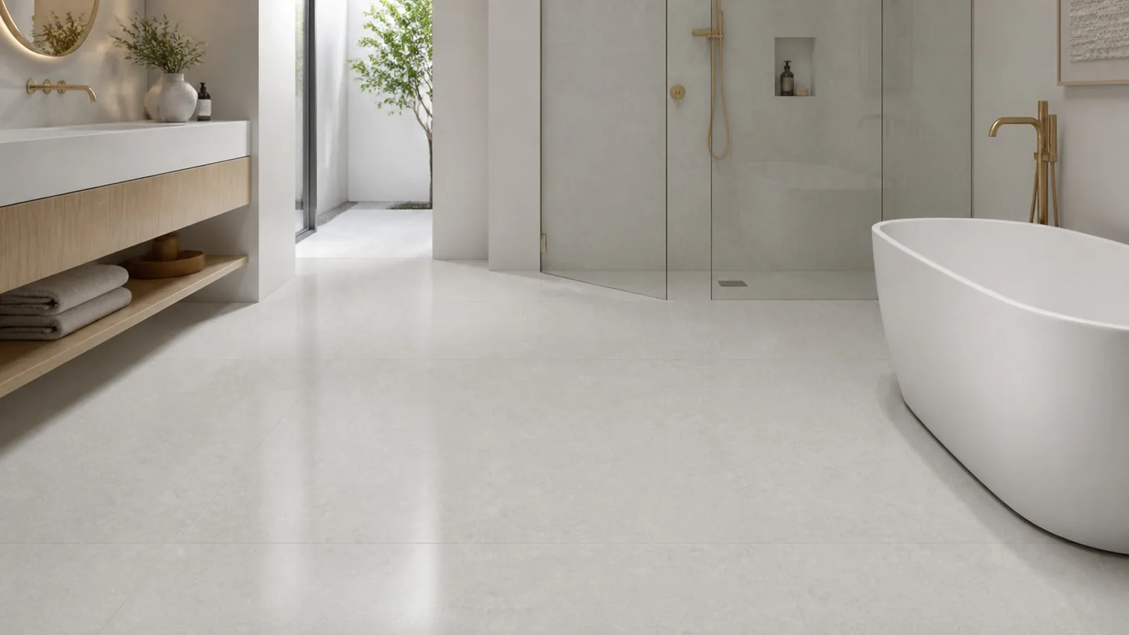 Pale Silver Fine Speckle Pattern Recycled Marble Sintered Stone Slabs for Bathroom Floors thumbnail 3