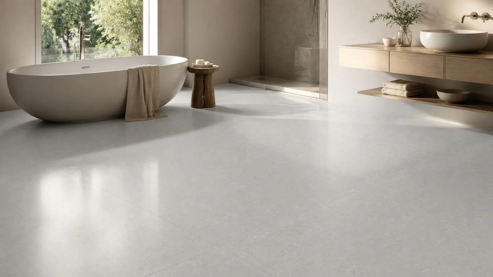 Pale Silver Fine Speckle Pattern Recycled Marble Sintered Stone Slabs for Bathroom Floors thumbnail 5