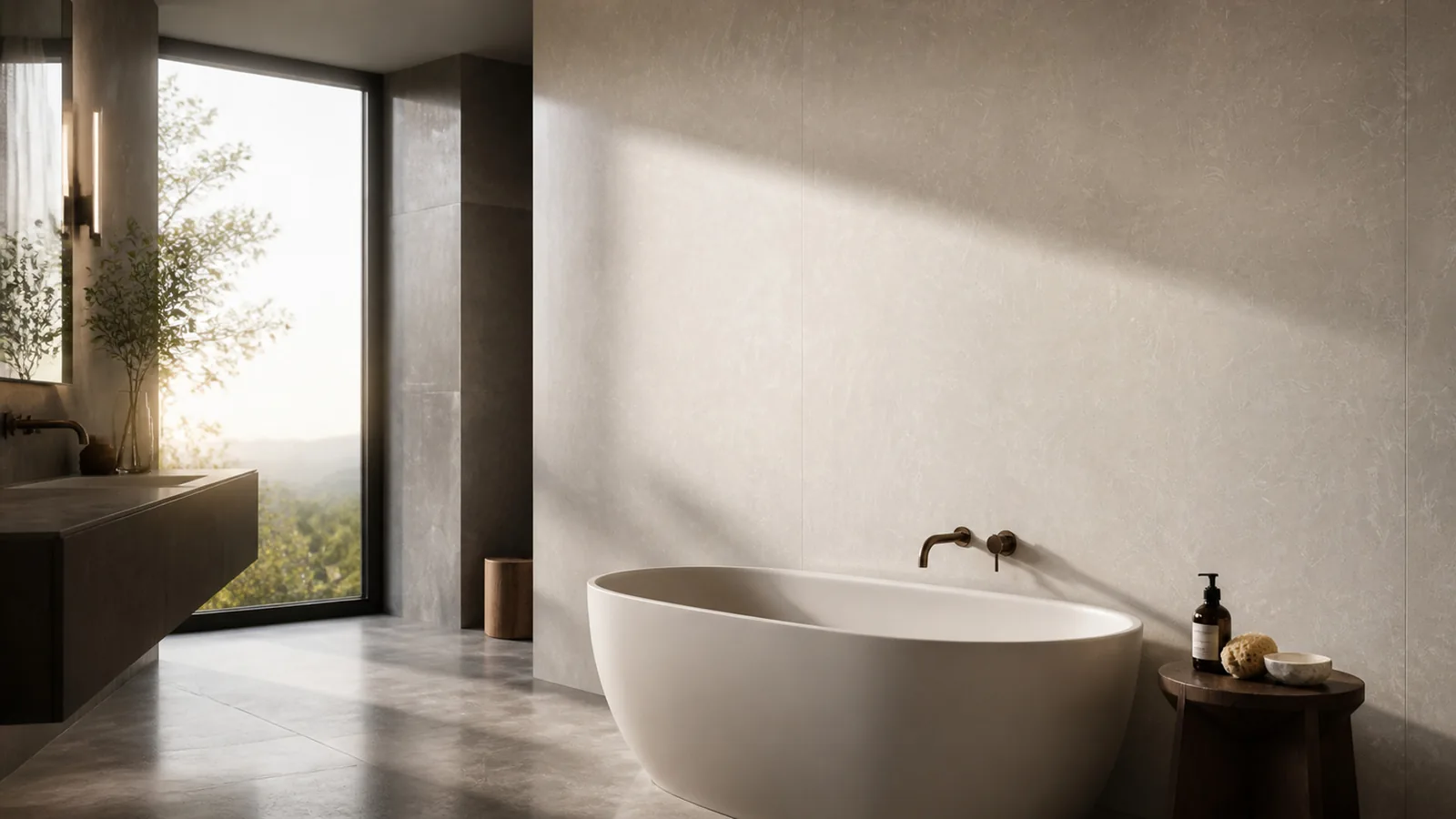 Light Greige Soft Feather Vein Recycled Marble Sintered Stone Slabs for Hotel Bathroom Walls thumbnail 5