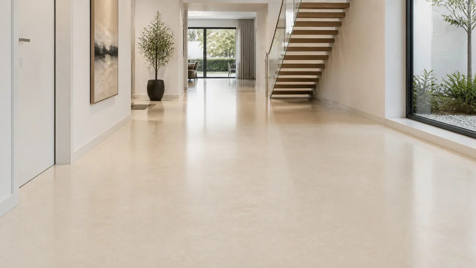Pale Cream Gentle Cloud Vein Recycled Marble Sintered Stone Slabs for Villa Hallways thumbnail 3