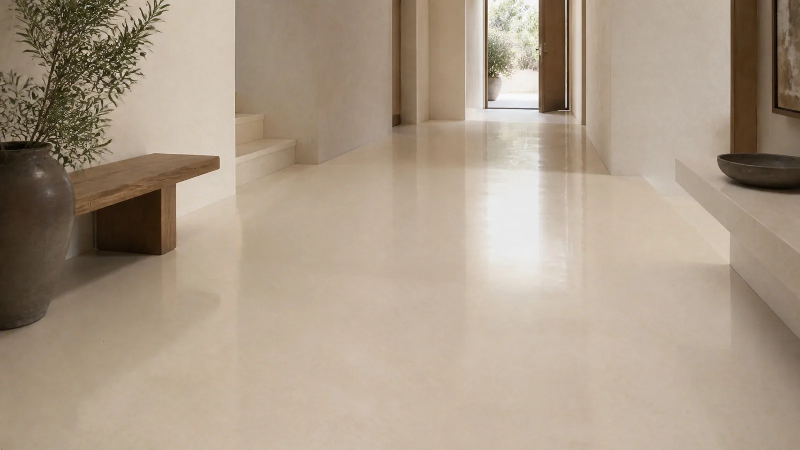 Pale Cream Gentle Cloud Vein Recycled Marble Sintered Stone Slabs for Villa Hallways thumbnail 5
