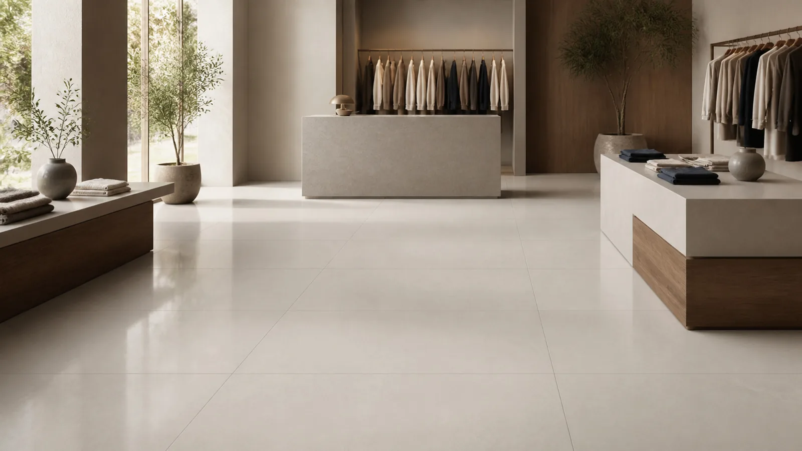 Light Taupe Subtle Mist Vein Recycled Marble Sintered Stone Slabs for Retail Store Floors thumbnail 5