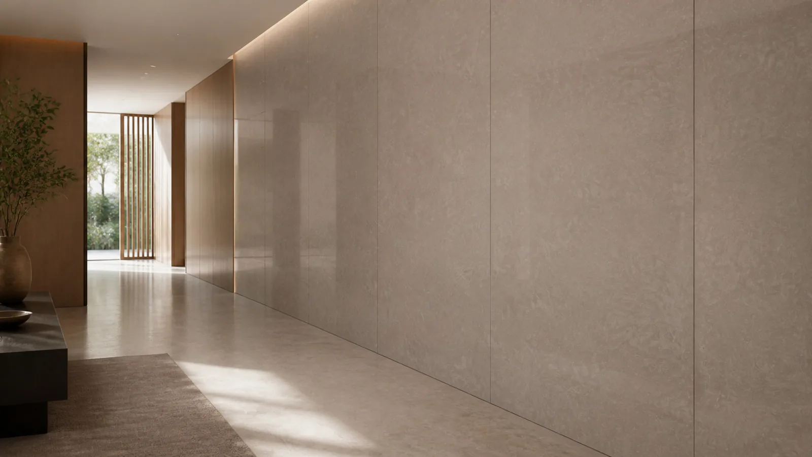 Mushroom Gray Fine Mineral Pattern Recycled Marble Sintered Stone Slabs for Hotel Corridor Walls thumbnail 5