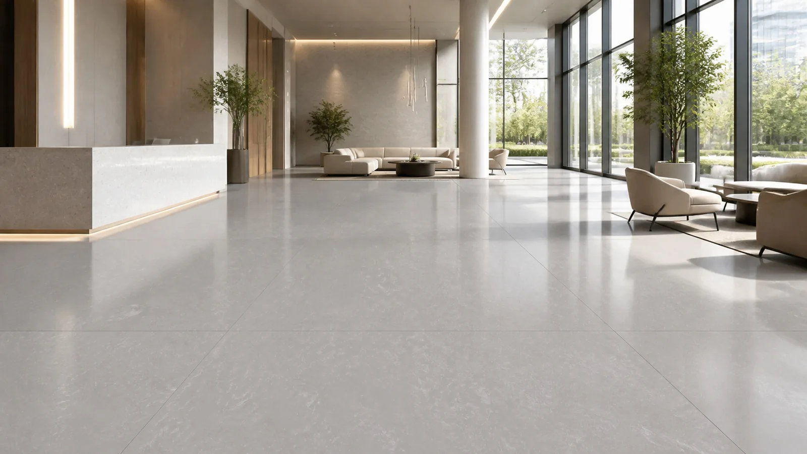 Silver Gray Soft Fiber Vein Recycled Marble Sintered Stone Slabs for Commercial Lobby Floors thumbnail 3