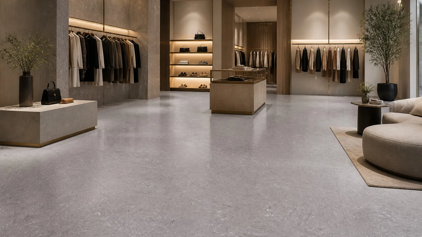 Lavender Gray Feathered Grain Pattern Recycled Marble Sintered Stone Slabs for Boutique Floors thumbnail 4