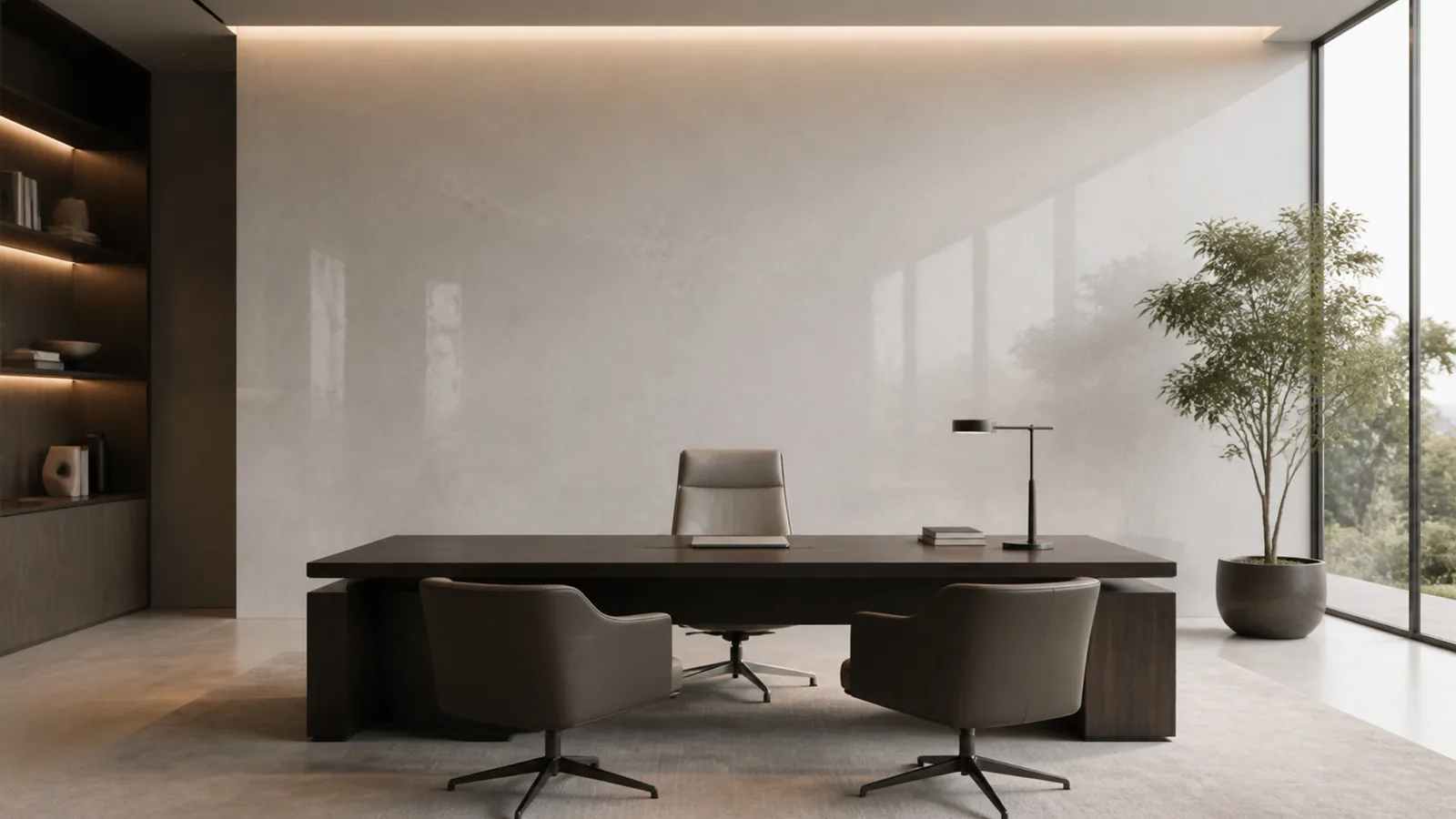 Mist Gray Subtle Cloud Vein Recycled Marble Sintered Stone Slabs for Minimalist Office Walls thumbnail 4