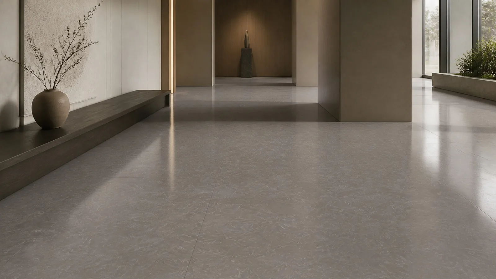 Slate Gray Flowing Fiber Vein Recycled Marble Sintered Stone Slabs for Commercial Corridor Floors thumbnail 5