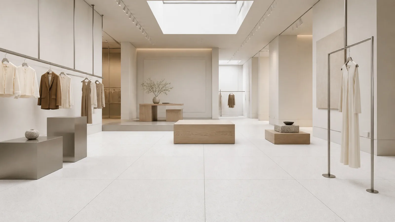 White Fine-Speckled Sintered Stone Slab for Floors and Stairs thumbnail 5