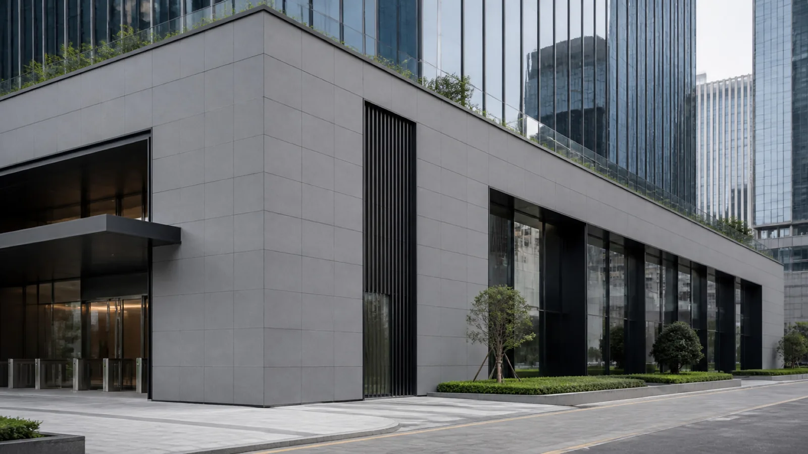 Slate Gray Subtle Micro-Speckled Sintered Stone Slab for Exterior Walls thumbnail 3