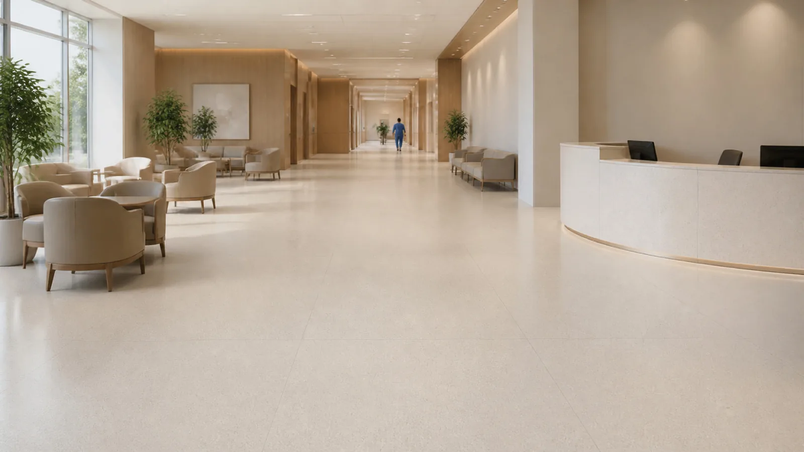 Light Beige Subtle Fine-Grain Sintered Stone Slab for Hospitals and Schools thumbnail 3