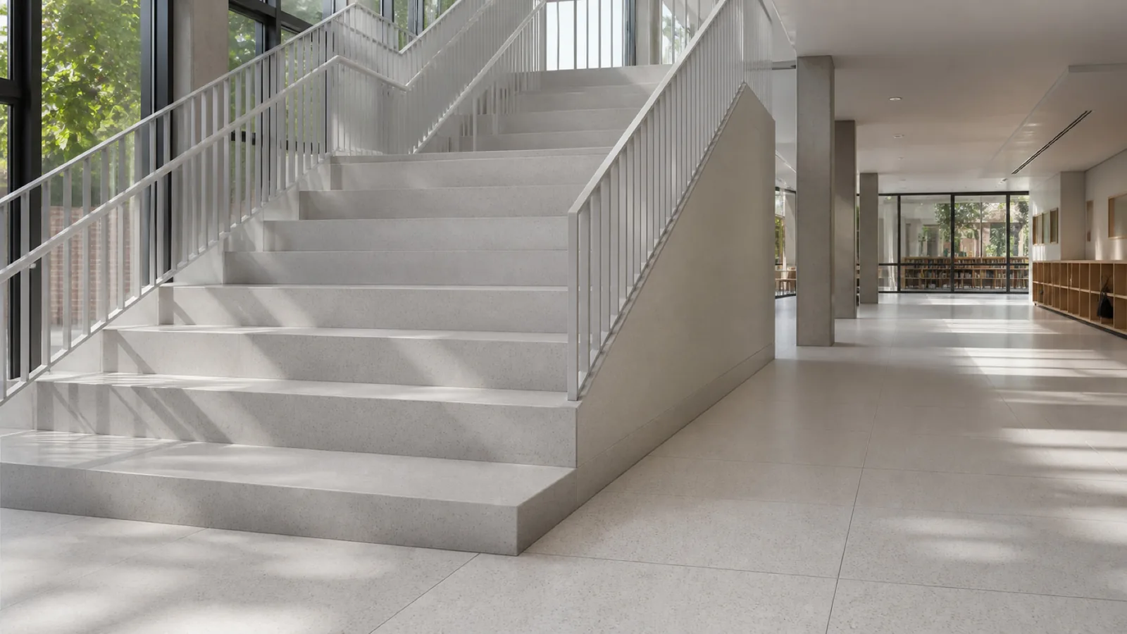 Pearl Gray Minimal Fine-Grain Sintered Stone Slab for Hospitals and Schools thumbnail 4