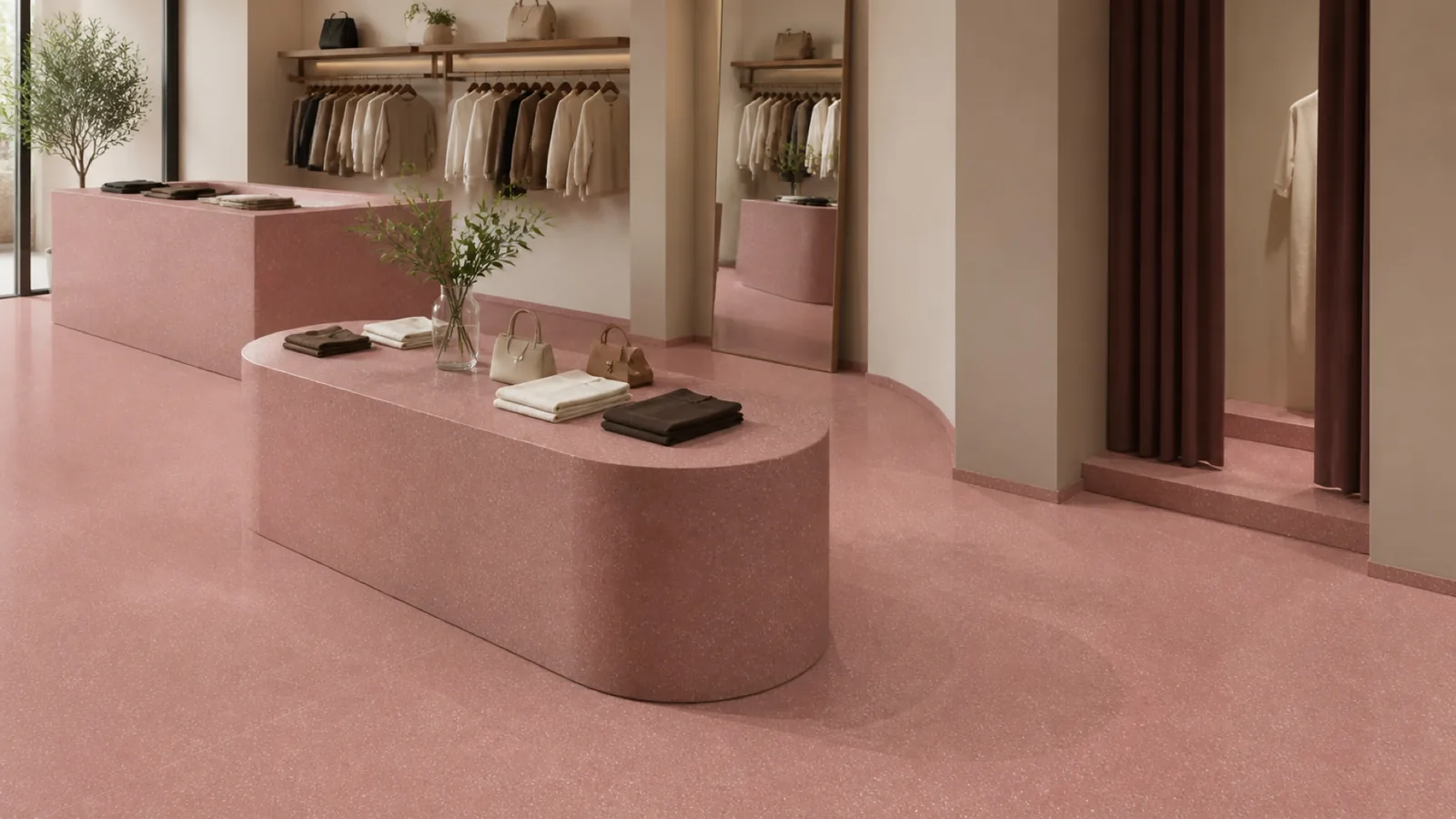 Dusty Rose Fine-Speckled Sintered Stone Slab for Online Celebrity Stores thumbnail 4