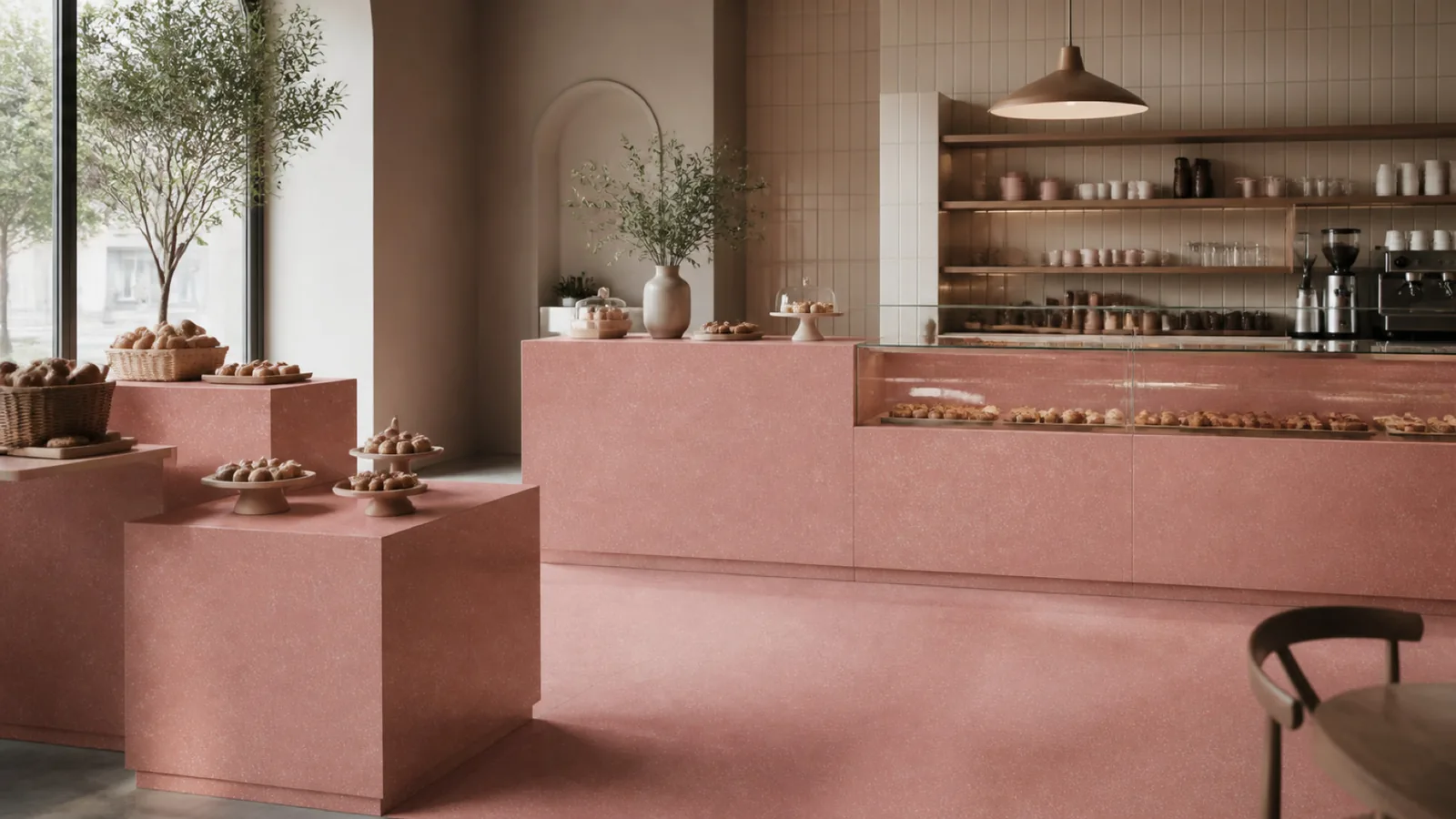 Dusty Rose Fine-Speckled Sintered Stone Slab for Online Celebrity Stores thumbnail 5