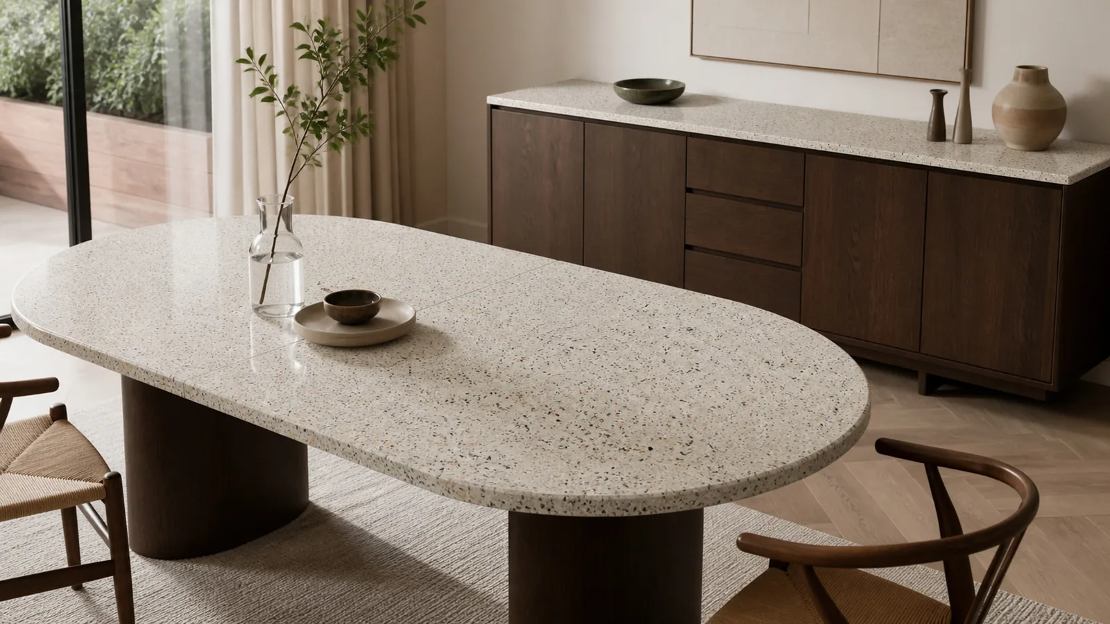 Cream Multicolor-Speckled Sintered Stone Slab for Furniture Countertops thumbnail 3