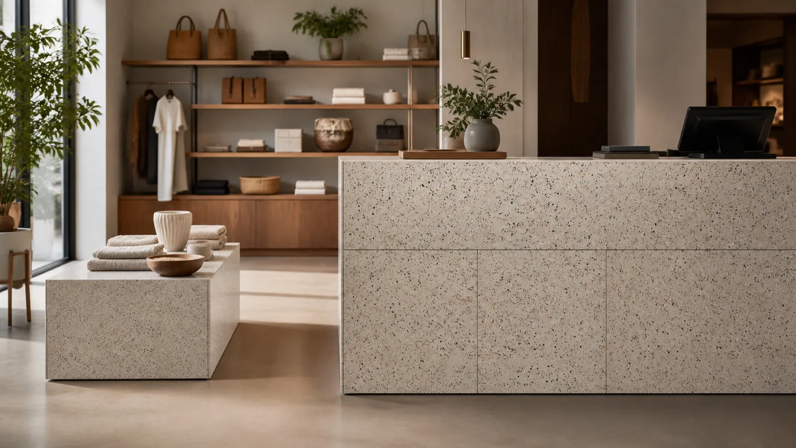 Cream Multicolor-Speckled Sintered Stone Slab for Furniture Countertops thumbnail 5