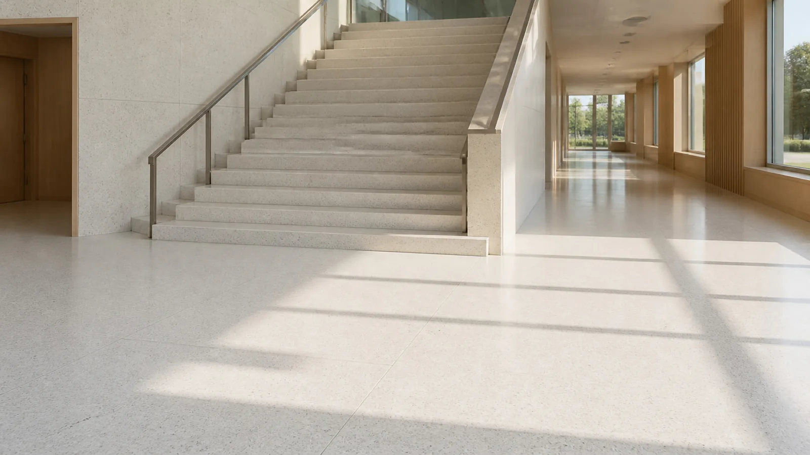Pearl White Fine-Grain Sintered Stone Slab for Hospitals and Schools thumbnail 4