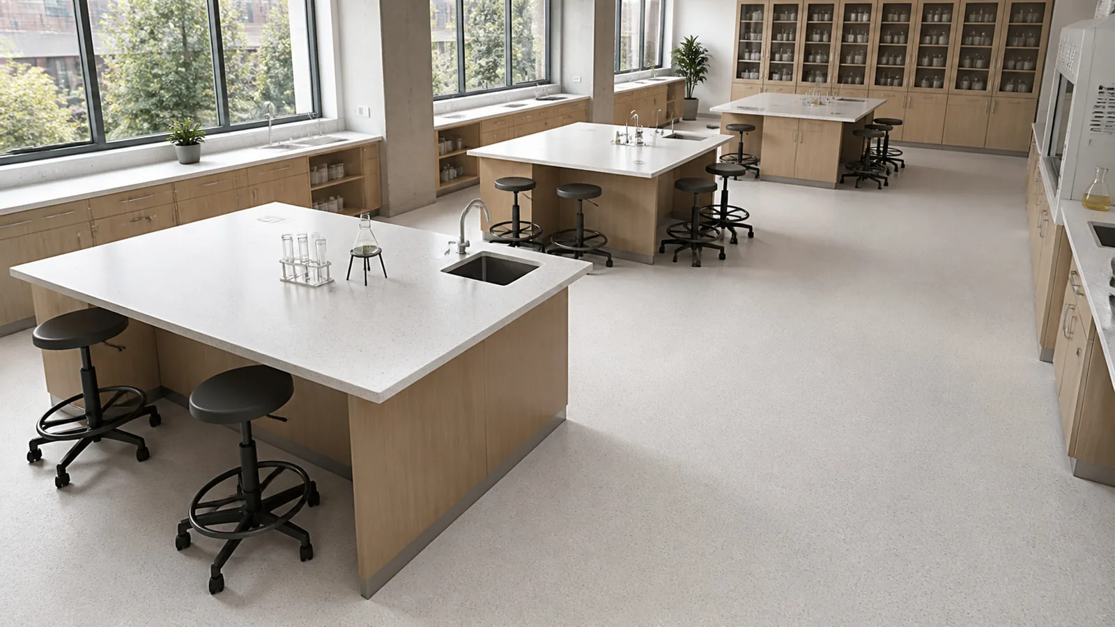 Pearl White Fine-Grain Sintered Stone Slab for Hospitals and Schools thumbnail 5