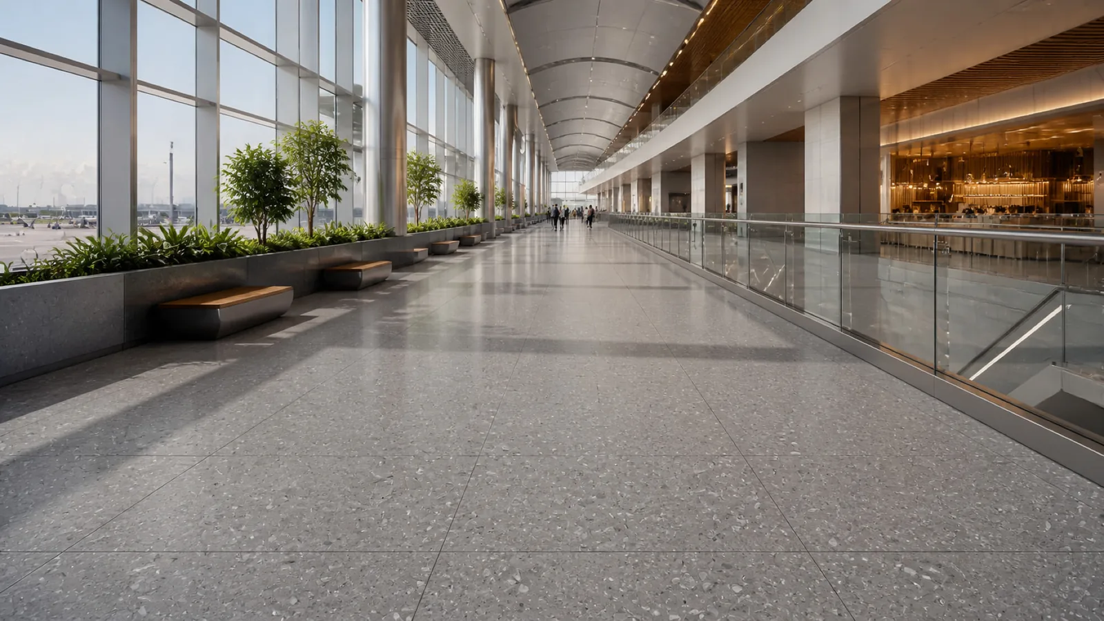 Medium Gray Pebble-Chip Sintered Stone Slab for Floors and Stairs thumbnail 5