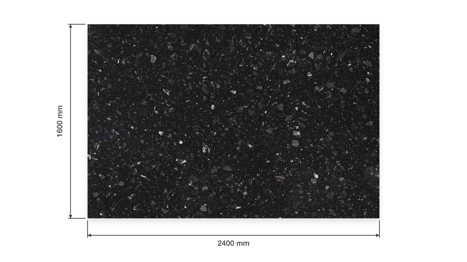 Black Medium-Pebble Sintered Stone Slab for Furniture Countertops thumbnail 2