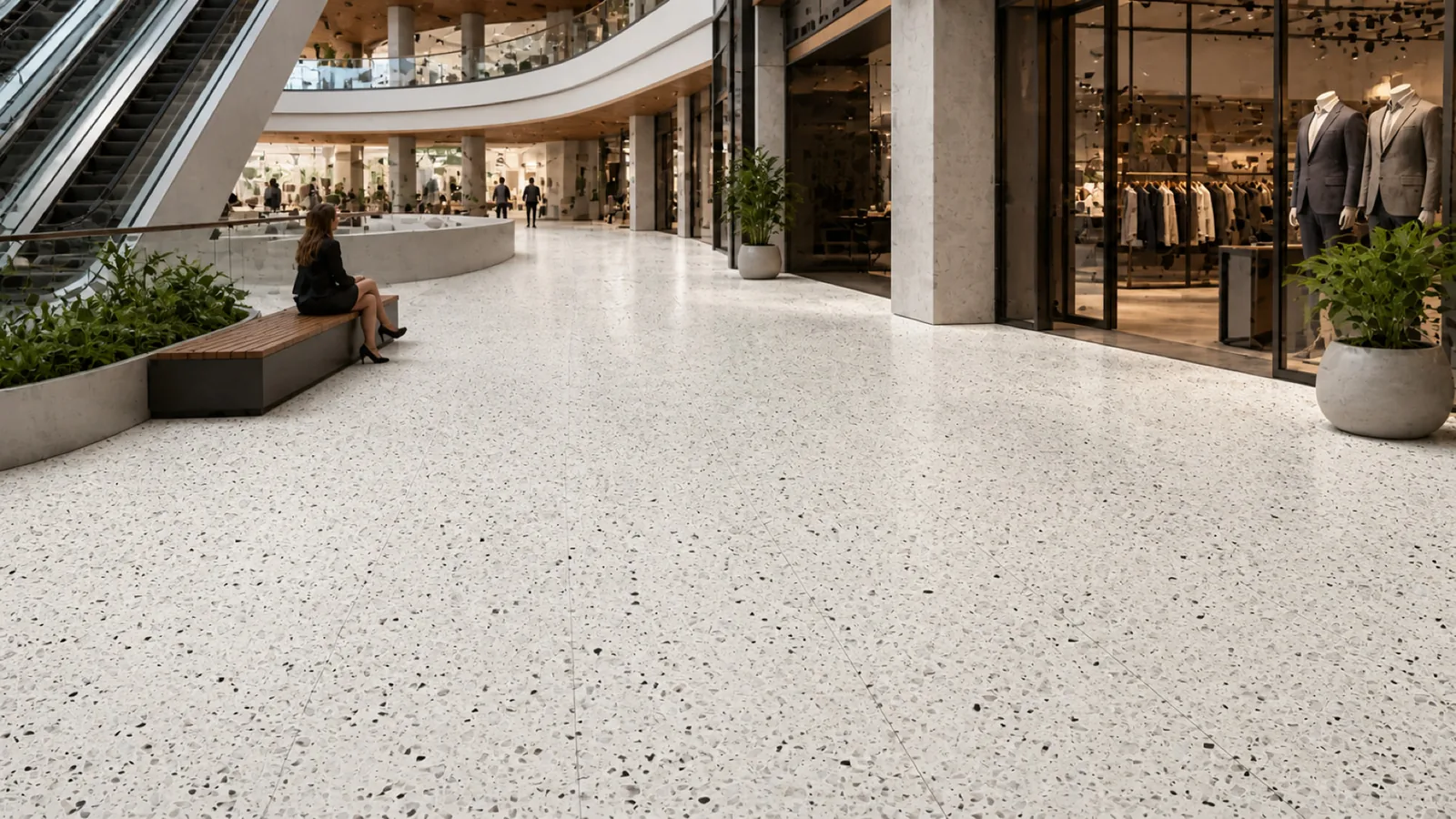 White Black-Speckled Sintered Stone Slab for Floors and Stairs thumbnail 5