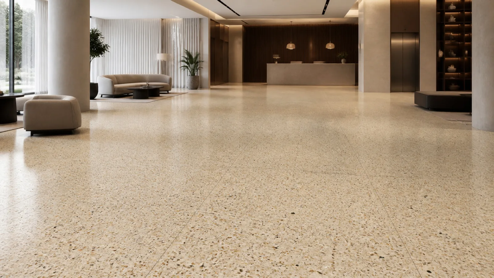 Sandstone Beige Fine Multicolor-Speckled Sintered Stone Slab for Floors and Stairs thumbnail 3