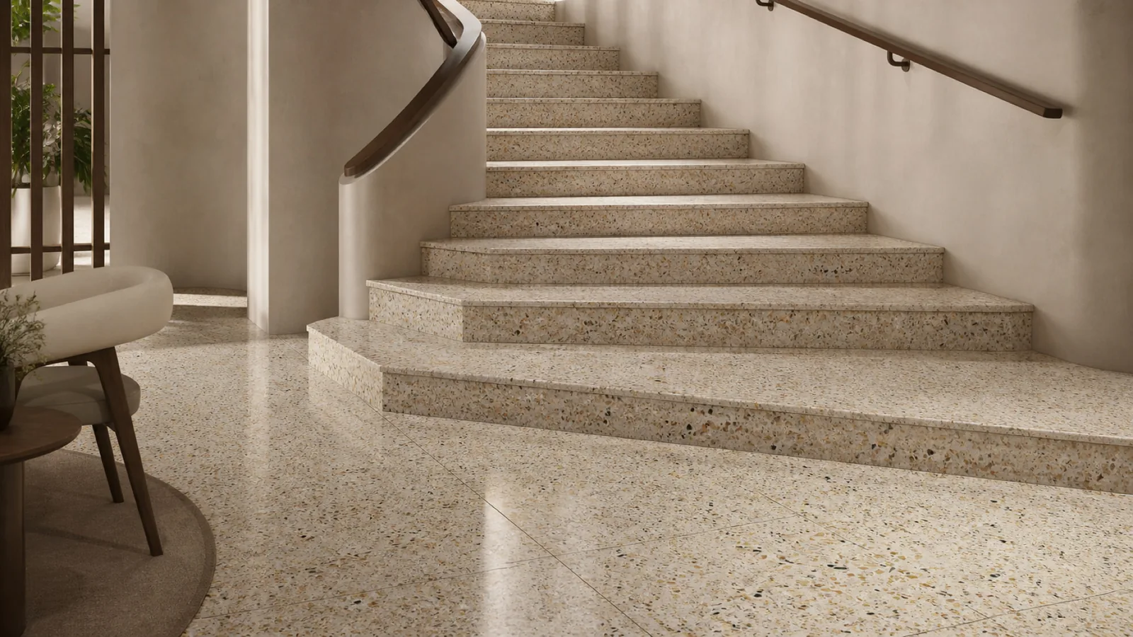 Sandstone Beige Fine Multicolor-Speckled Sintered Stone Slab for Floors and Stairs thumbnail 4