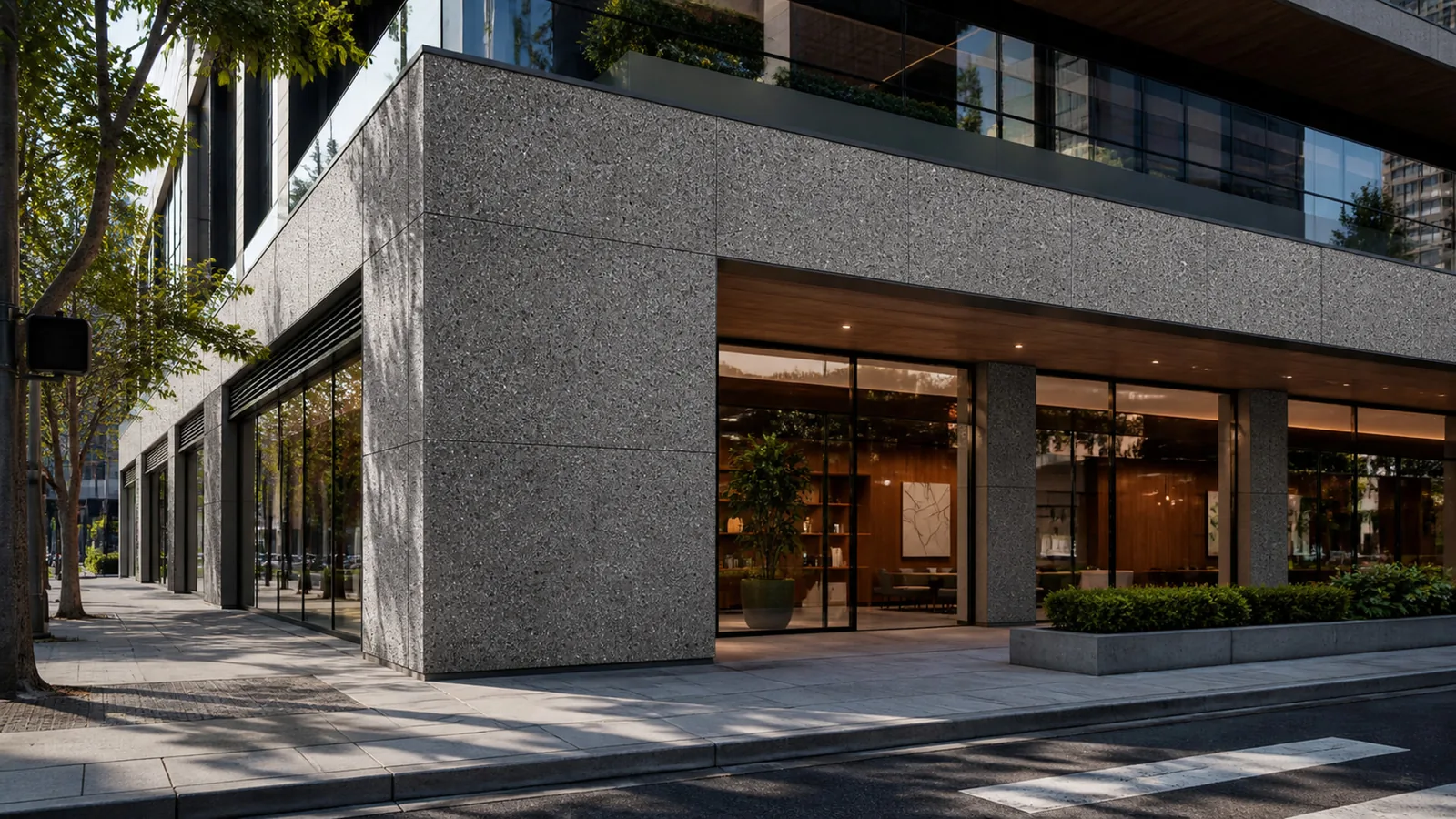 Taupe Gray Dense White-Speckled Sintered Stone Slab for Exterior Walls thumbnail 3