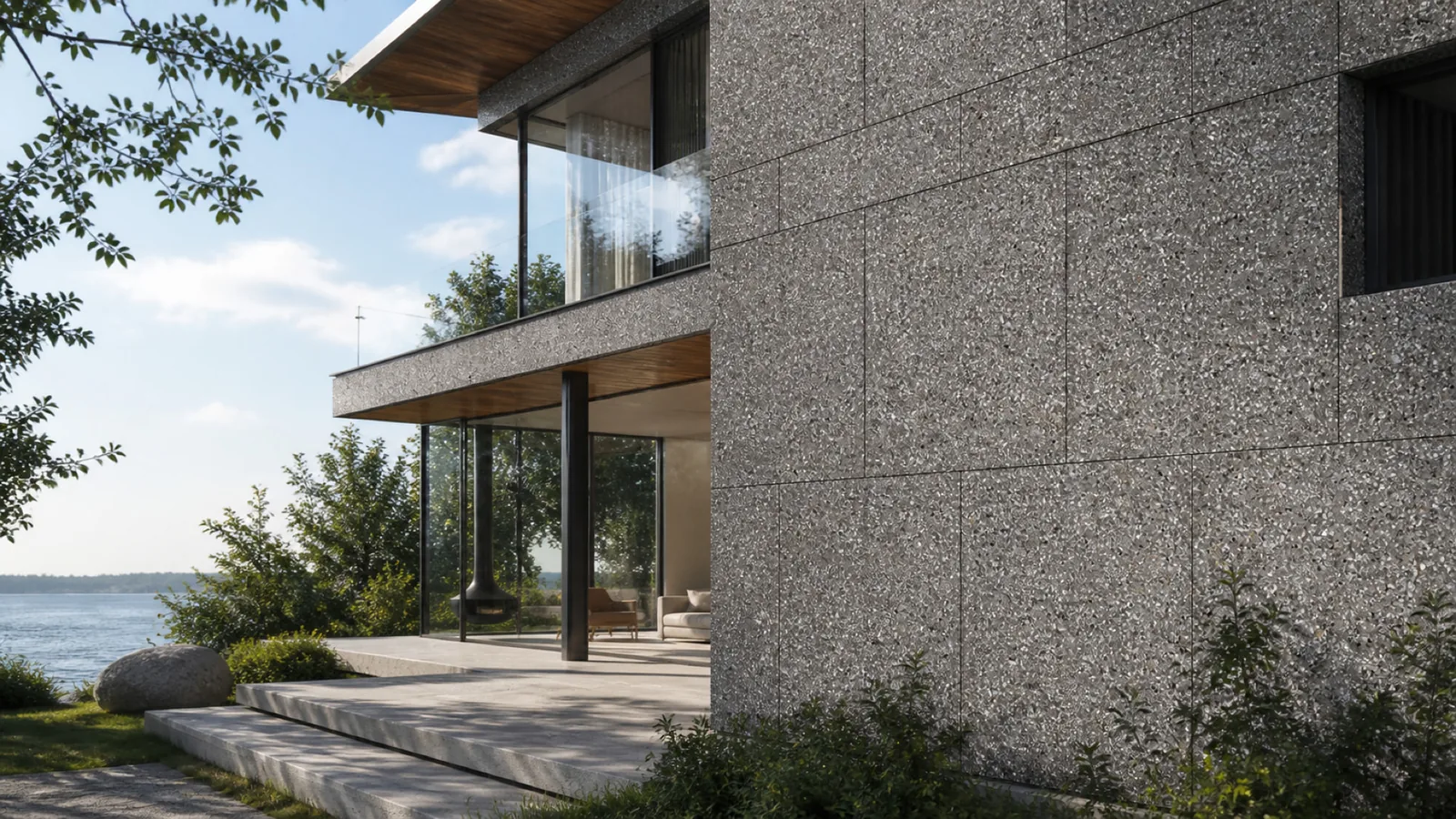 Taupe Gray Dense White-Speckled Sintered Stone Slab for Exterior Walls thumbnail 4