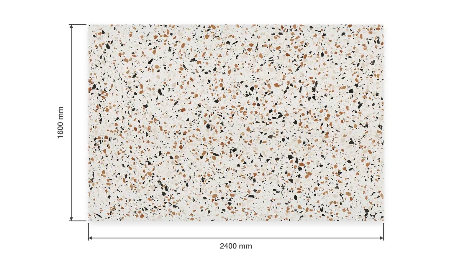White Mixed Large-Chip Sintered Stone Slab for Furniture Countertops thumbnail 2